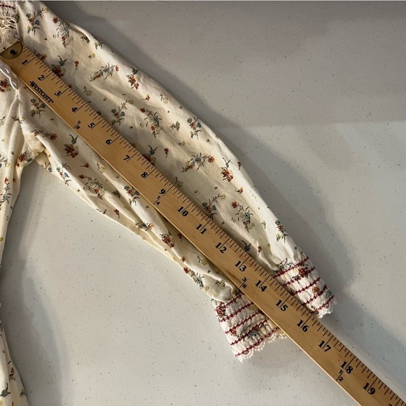 .Object Breeze Short Dress Linen Blend Lace Cottage Core Prairie Floral Sz 38/S - Picture 15 of 16